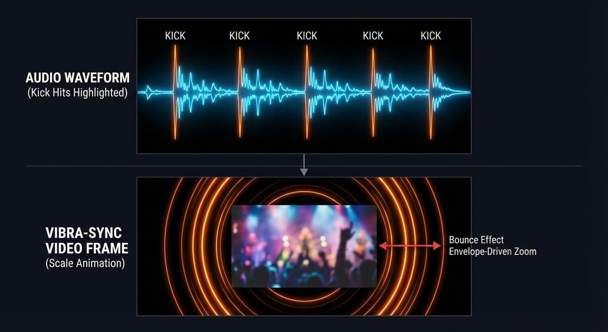 Kick-driven bounce visualization